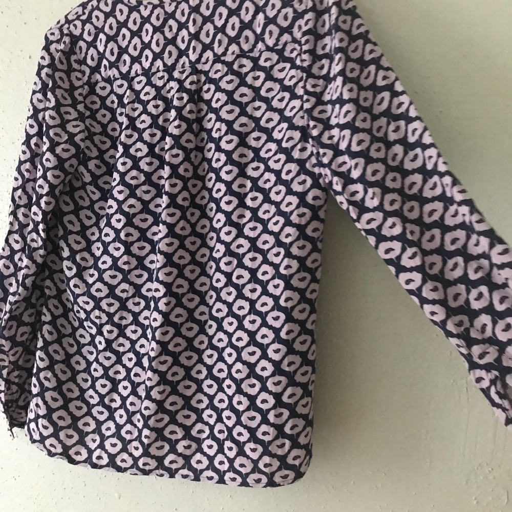 Boden Long Sleeve Purple Floral Top - Picture 3 of 4